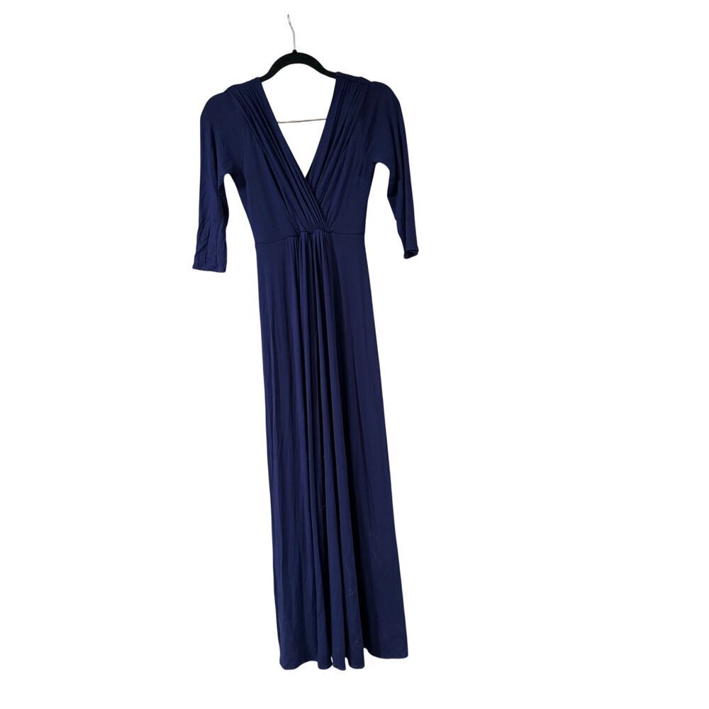 Tiffany Rose Blue Maxi Dress 0 UK ~ XXS Empire Waist V-Neck Stretch Maternity